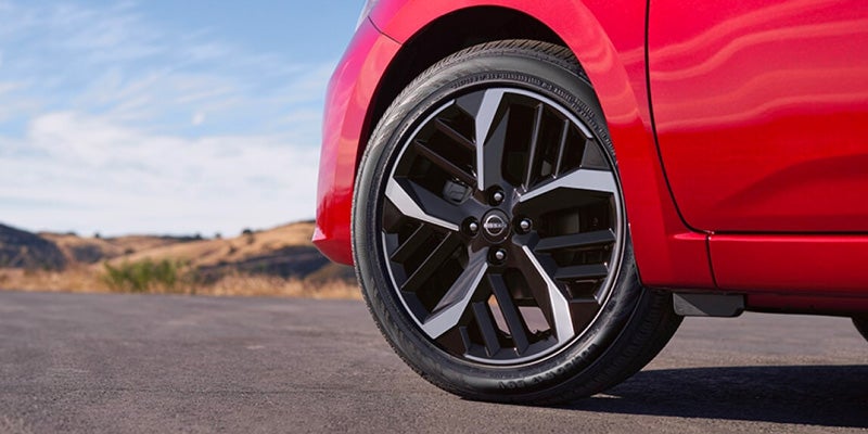 Close up on car tire